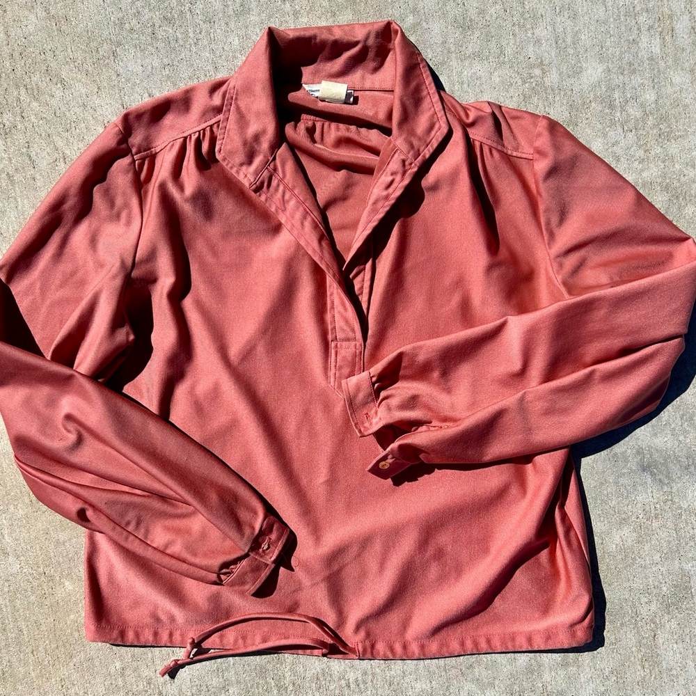 Women’s Salmon Pink Blouse with Draw String Bottom
